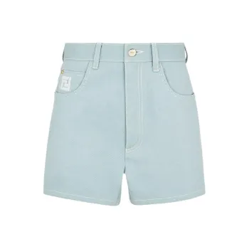 FENDI Ff Embroidered Denim Shorts