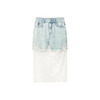 CHUU Casual Short Skirts Women's Light Denim Blue