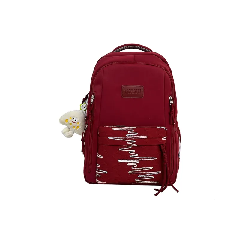 WICKBUEN Nylon Backpack Regular Unisex White/Black/Pink/Red-18