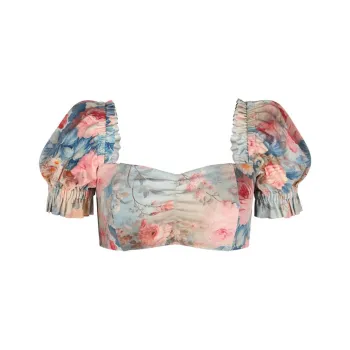 Selkie Collection SS24 Bikini Women's Rose Print On Parchment