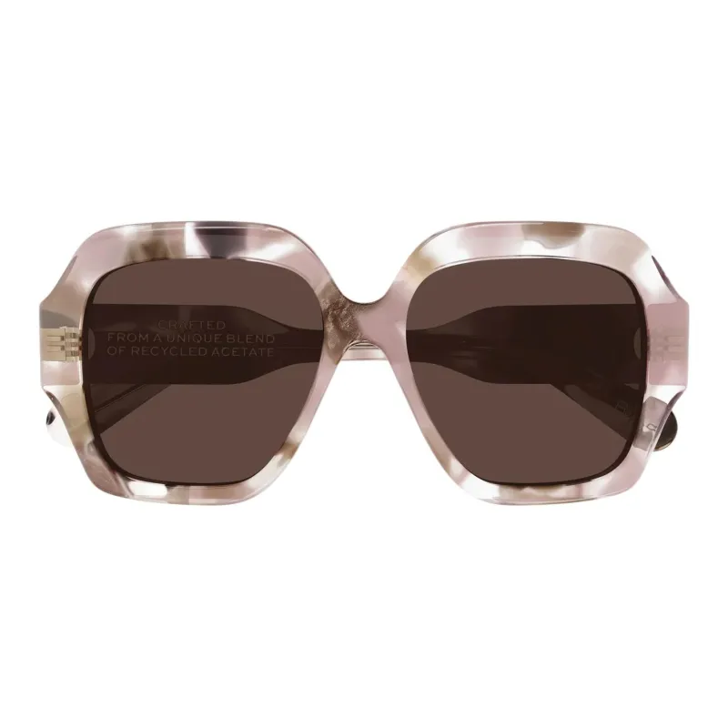Chloe Recycled Acetate Irregular Shape Sunglasses Women's Pink-1