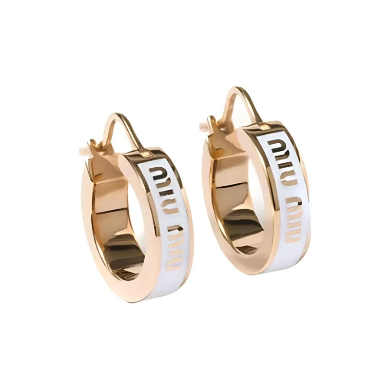 MIU MIU Enamel Hoop Earrings-0
