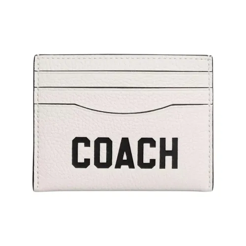 COACH Card Case Grain Leather Card Holder Mini Men's Chalk White