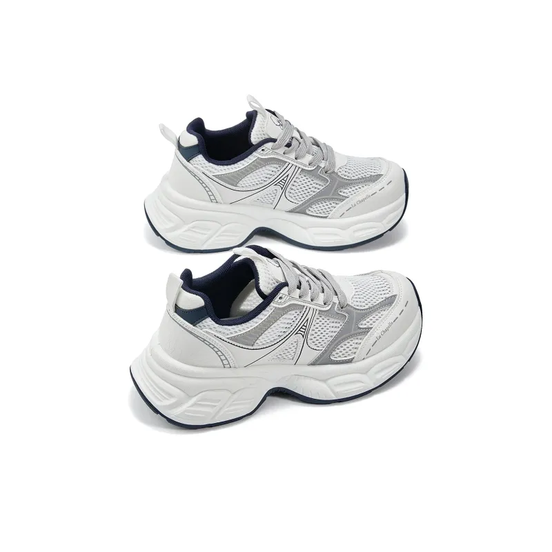 La Chapelle Cushioning, Wear Resistant Low Top Chunky Sneakers Women's Blue-2