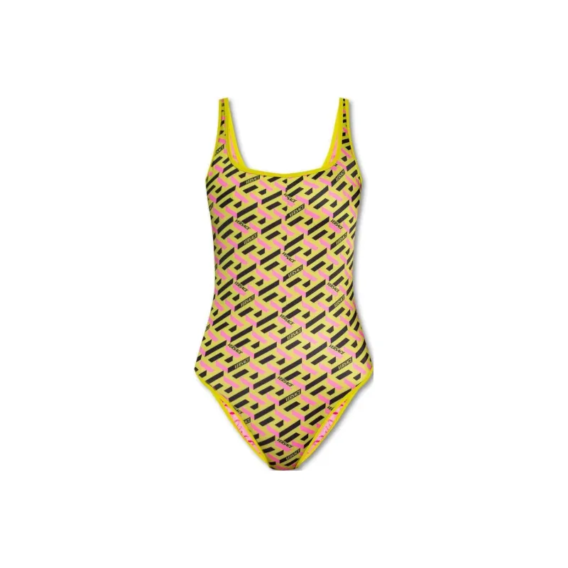VERSACE SS23 One-piece Swimsuit Women's Yellow-0