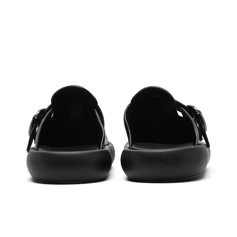 Mo Xu Stitching Odor Resistant Closed Toe Slippers Unisex Black-5