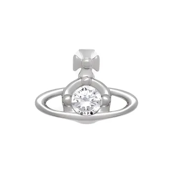 Vivienne Westwood Brass, Faux Crystal Stud Earrings Unisex Silver