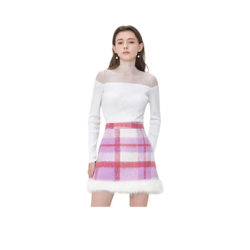 Caroline Casual Short Skirts Women's Pink Purple-0