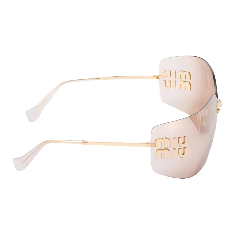 MIU MIU Logo plaque Wraparound frame Sunglasses-3