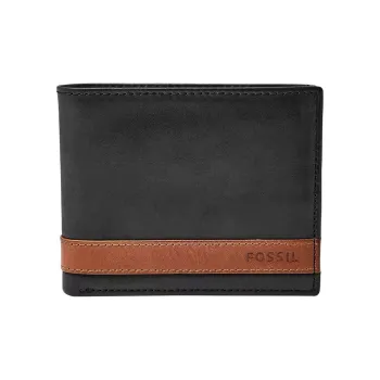 FOSSIL Leather Wallet Men's Black