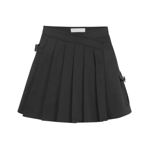 Three Quarters Casual Short Skirts Women's Black