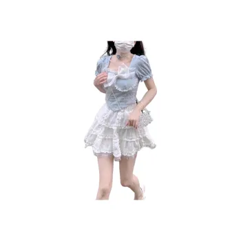 Flowers In Water Skirt Set Women's