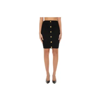BALMAIN Herringbone Patterned Pencil Skirt