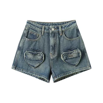 ANDREA MARTIN Denim Shorts Women's Blue