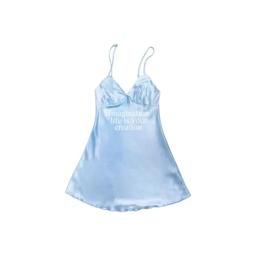Praying Slip Dresses Women's Blue