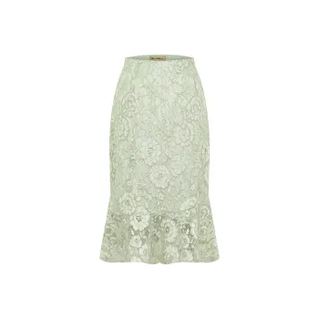 BBLLUUEE SS24 Casual Long Skirt Women's Avocado Green