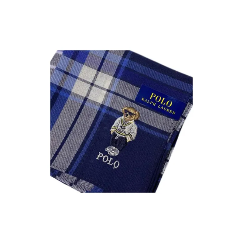 Polo Ralph Lauren 100% Cotton Silk Scarves Unisex Blue-1