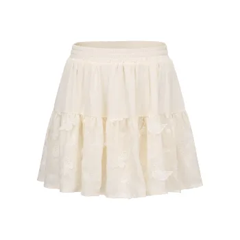 CHIWAWAMEME Casual Short Skirts Women's Apricot