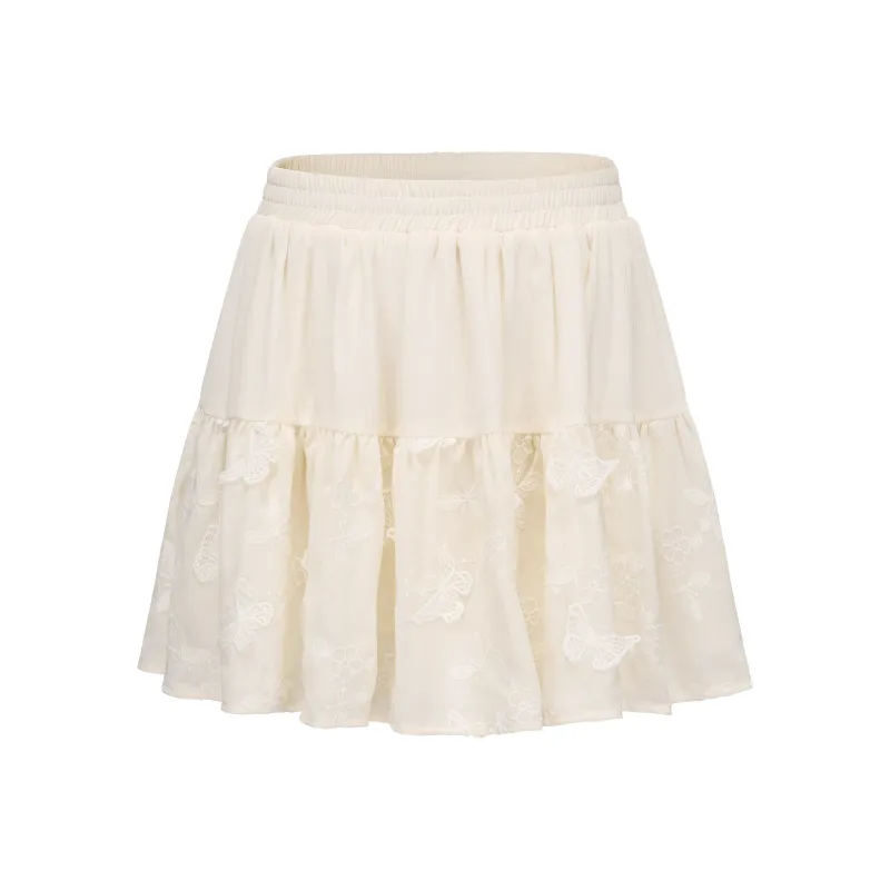 CHIWAWAMEME Casual Short Skirts Women's Apricot-0