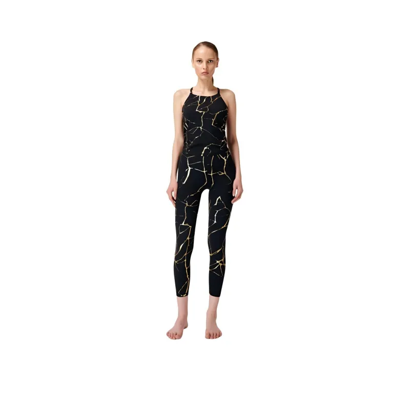 Sweaty Betty Sport Vests Women's Black Base With Gold Streamline Print-0
