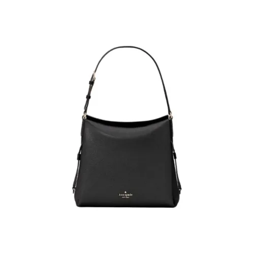 Kate Spade Dumpling Litchi Grain Cow Leather Shoulder Bag Tubas Women's Black