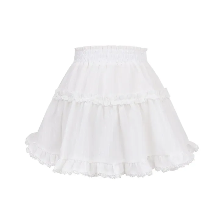 INSLIISA Casual Short Skirts Women's White-0