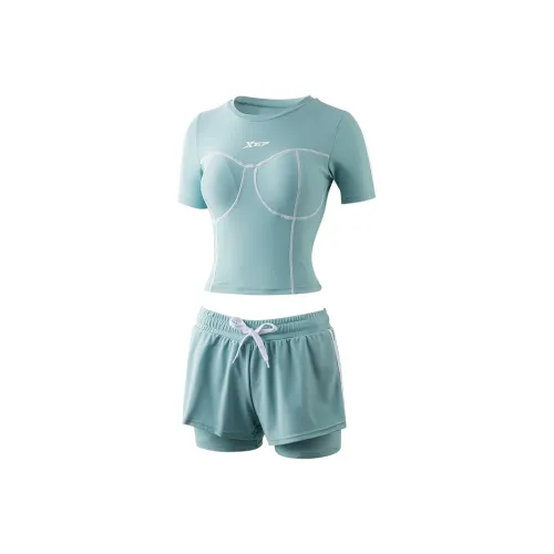 XTEP Two Piece Swimsuits Women's Light Blue