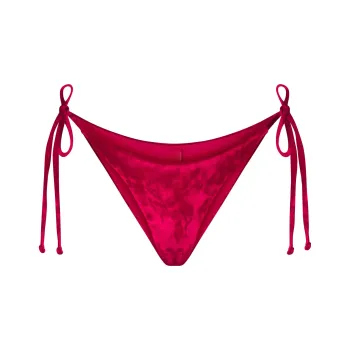 SKIMS CRUSHED VELVET TIE BIKINI BOTTOMS Bikini Women's Lips