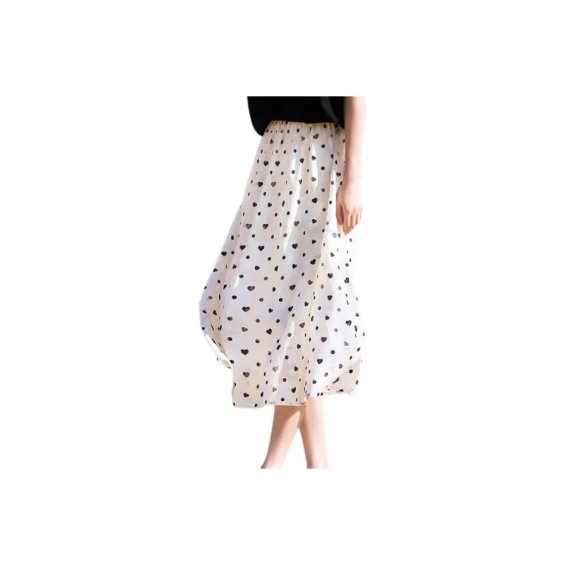 XWI Casual Long Skirt Women's Black White-0
