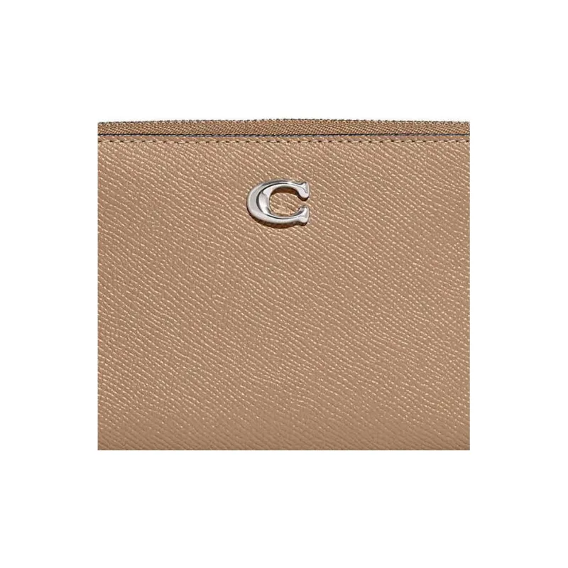 COACH Zip Around Cow Leather Wallet Medium Size Women's Taupe-3