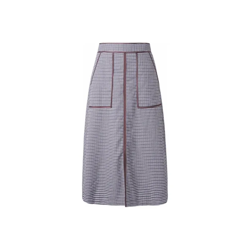 ROEYSHOUSE Casual Long Skirts Women's Plaid-0