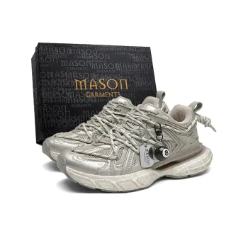 Masongarments Cage Series Chunky Sneakers Unisex Low Top White