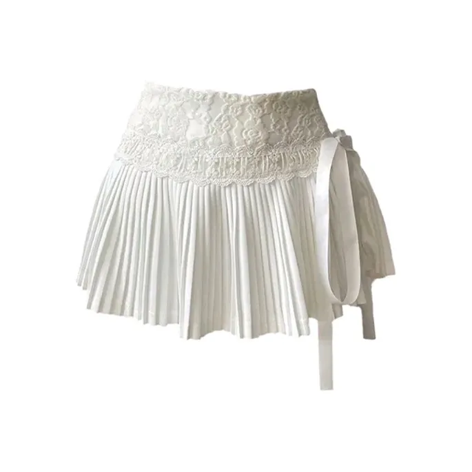 ETSE Casual Short Skirts Women's White-0