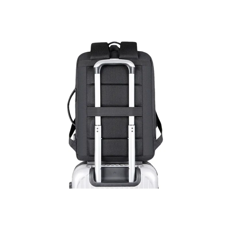 MILOOKY Water Repellent Fabric Backpack Unisex Black-2