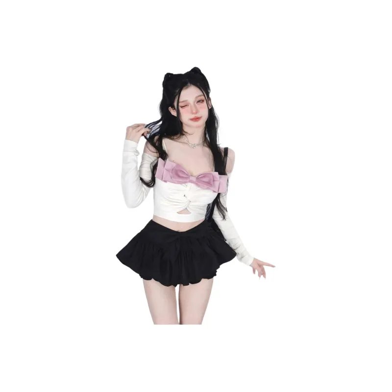 Oudifu Casual Short Skirts Women's Black-0