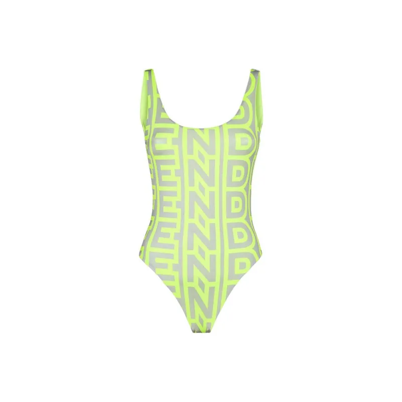 FENDI By Marc Jacobs Reversible One Piece Swimsuit Yellow Lycra-0