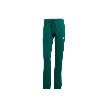 Adidas Women's Primegreen Essentials Warm Slim Tapered 3 Stripes Track Tracksuit Bottoms Collegiate Green/White