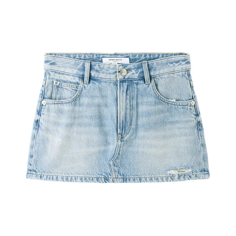 Miss Sixty Denim Short Skirts Women's Light Blue-0