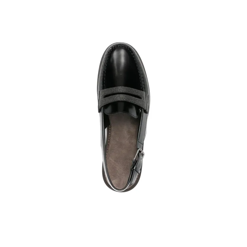 Brunello Cucinelli Leather Slingback Loafers Women's-4