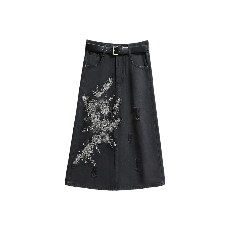 TOUCH Casual Long Skirts Women's Black-0