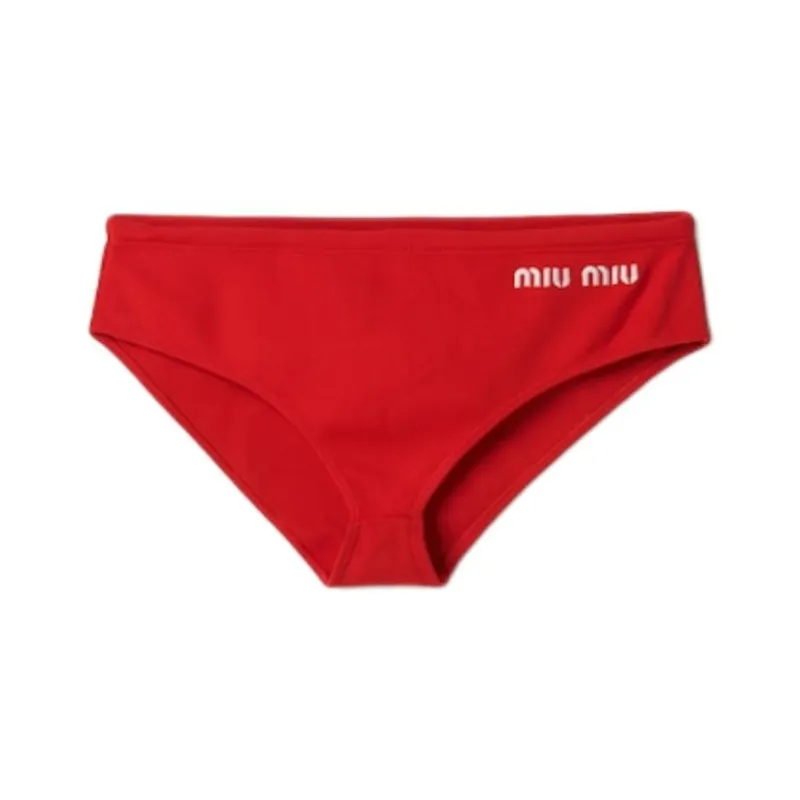 MIU MIU Logo print Bikini Bottoms-0