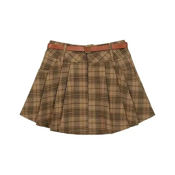 Aghr Casual Short Skirts Women's Khaki-0