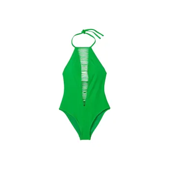 Victoria's Secret PINK Archives SwimStrappy High-Neck One-Piece Swimsuit/IJ One-piece Swimsuit Women's Green