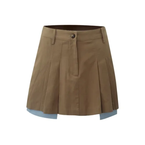 Little Pull Casual Short Skirts Women's Coffee