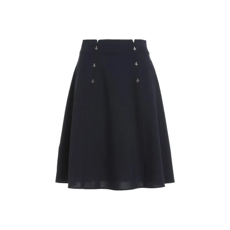 QIAOWANNI Casual Short Skirts Women's Elegant Blue-0