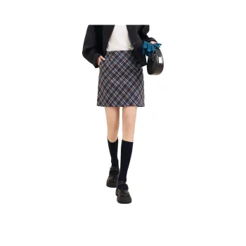 Dajia Poetry Casual Short Skirts Women's Blue Brown