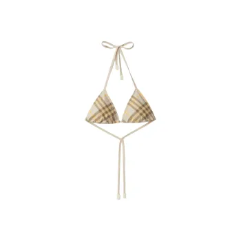 Burberry Check-Printed Halterneck Bikini Top