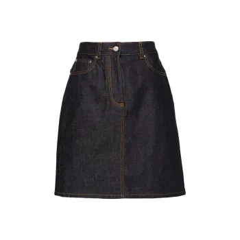 FERRAGAMO SS24 Denim Short Skirts Women's Vibrant Blue