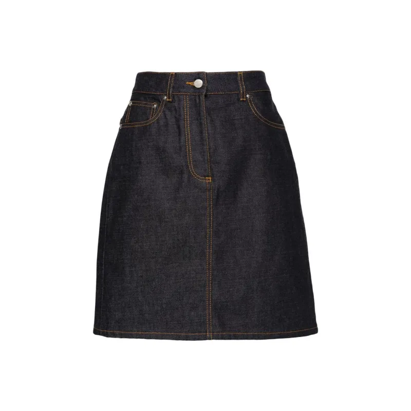 FERRAGAMO SS24 Denim Short Skirts Women's Vibrant Blue-0