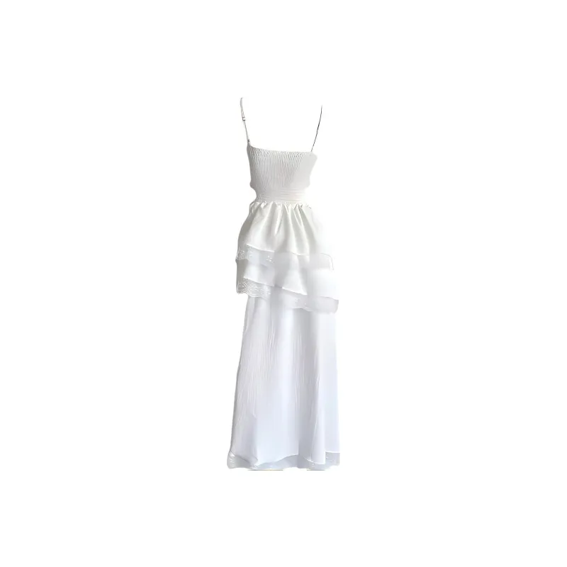 DOSOHEB Slip Dresses Women's White-2